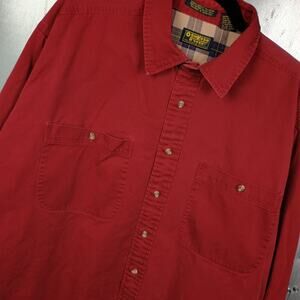Oshkosh Bgosh Twill Cotton Canvas Vintage Button Up Shirt XL Y2K Workwear Prep